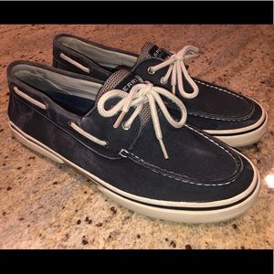 Sperry Topsider Boat Shoes Blue Canvas